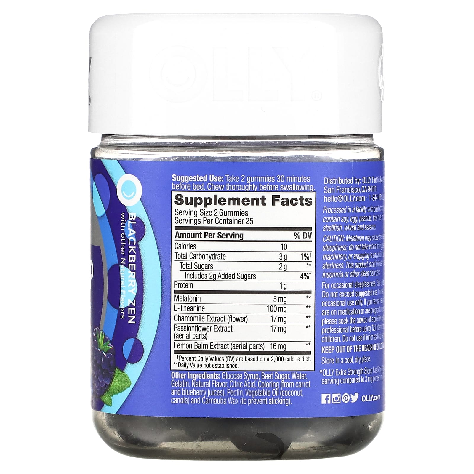 OLLY, Sleep, Blackberry Zen, 50 Gummies