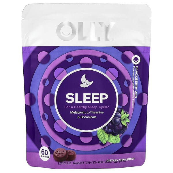 OLLY, 睡眠幫助軟糖，黑莓味，60 粒軟糖