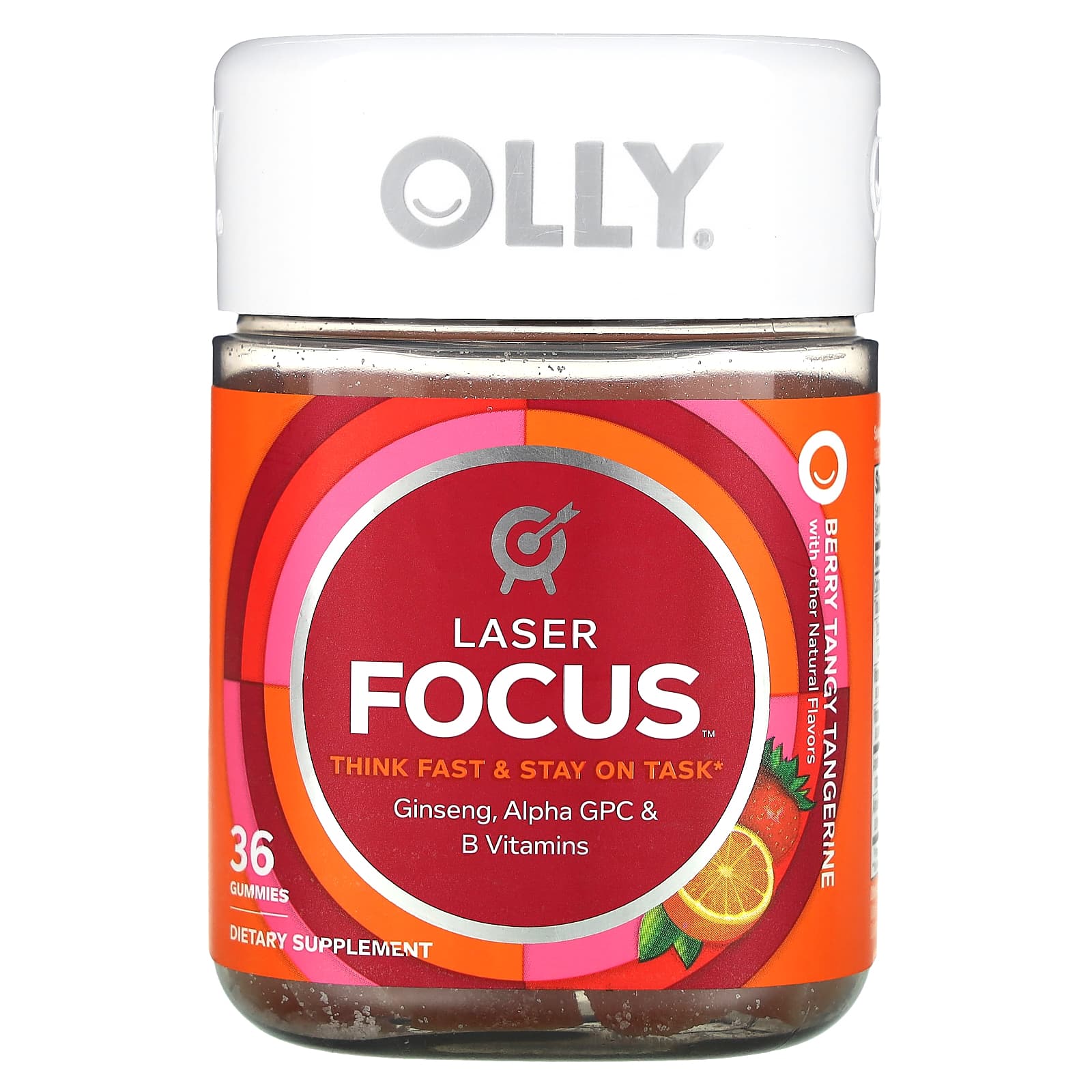 OLLY, Laser Focus Gummies, Berry Tangy Tangerine, 36 Gummies