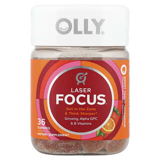 OLLY, Laser Focus Gummies, Fruchtgummis mit Beere und Mandarine, 36 Fruchtgummis