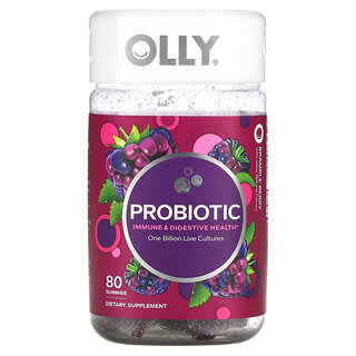 OLLY, Probiotique, Baies de ronce, 1 milliard de cultures vivantes, 80 gommes