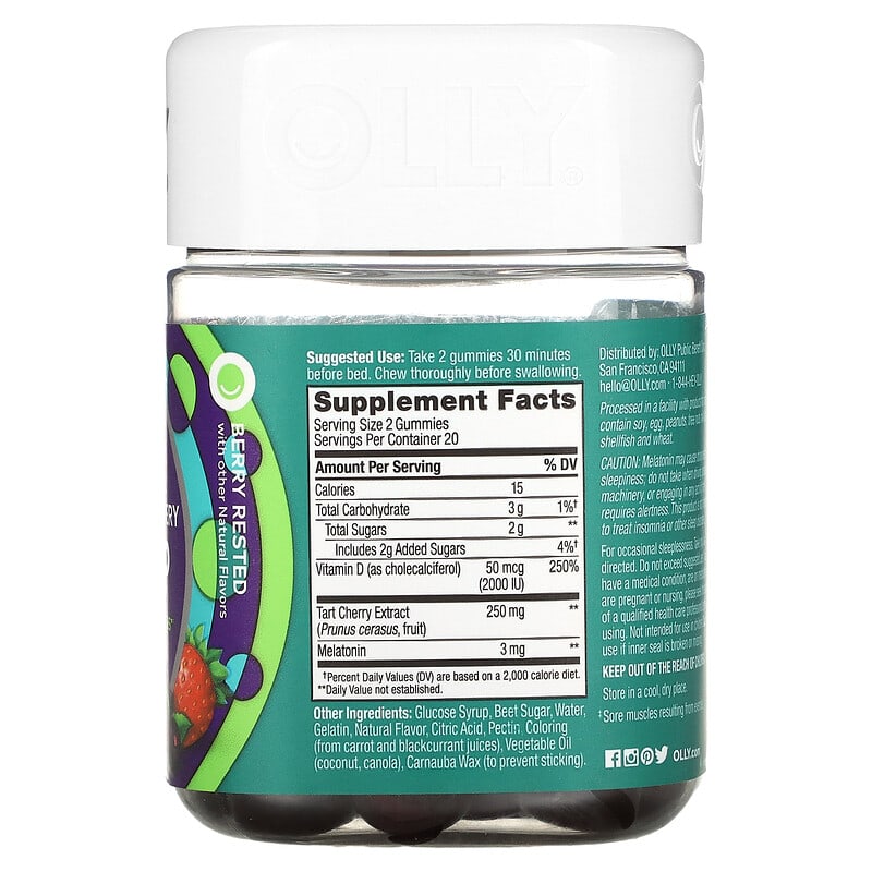 Muscle Recovery Sleep、心休まるベリー、グミ40粒