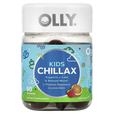 OLLY, Children's Relaxation Aid, Ages 7+, Sunny Day Frosty, 50 Capsules