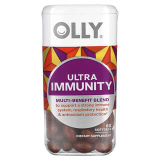 OLLY, Ultra Immunity，多效益混合物，60 粒軟凝膠