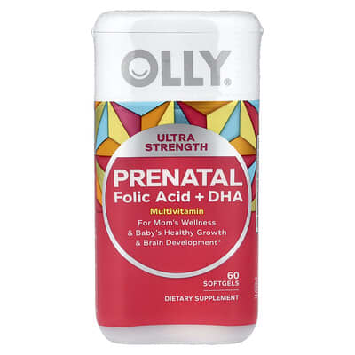 OLLY, Prenatal, Folic Acid + DHA, 60 Softgels