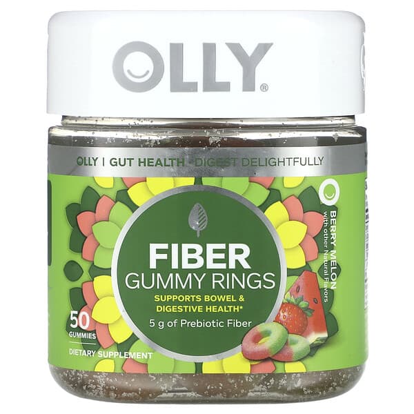 Olly Fiber Gummy Rings Berry Melon 50 Gummies 8573