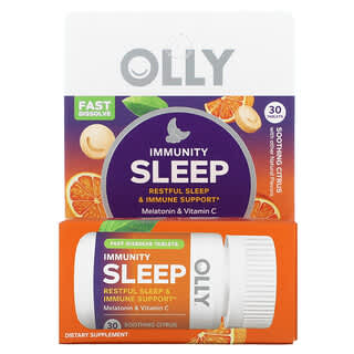 OLLY, Immunity Sleep, успокаивающий цитрус, 30 таблеток