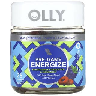 OLLY, Pre-Game Energize, Berry Lime Burst, 25 Gummies