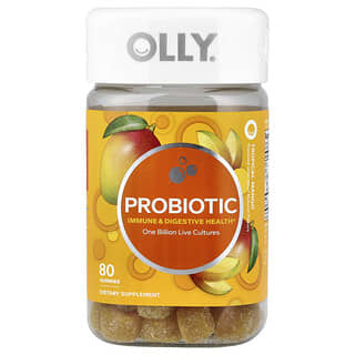 OLLY, Probiotic Gummies, Tropical Mango, 80 Gummies