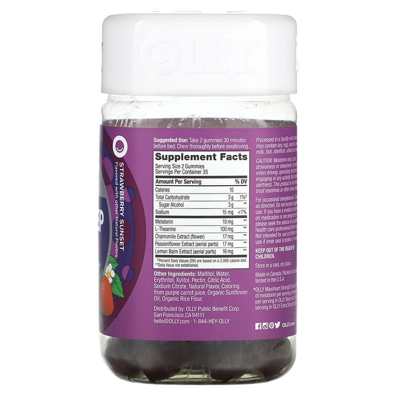 Sleep Gummies、Maximum Strength、糖類ゼロ、ストロベリーサンセット