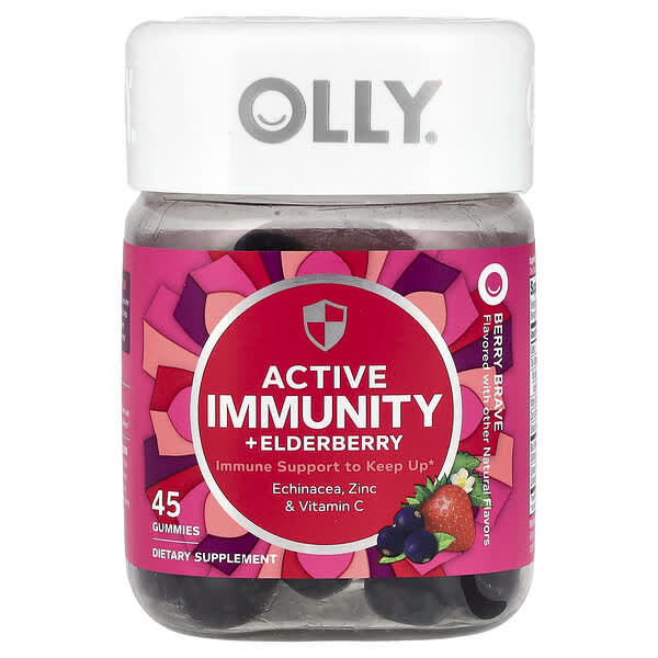 OLLY, Active Immunity+Elderberry，Berry Brave，45 粒軟糖