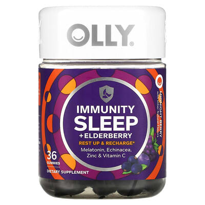 OLLY, The Body Fights Sleep + Elderberry, Midnight Berry, 36 Gummies