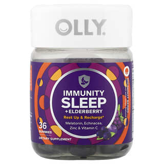 OLLY, 机体抵抗睡眠 + 接骨木果，午夜浆果，36 粒软糖