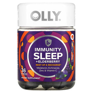 OLLY, Immunity Sleep + sambuco, bacca di mezzanotte, 36 caramelle gommose