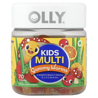OLLY, Kids Multi，毛毛虫软糖，酸味水果混合，70 粒软糖