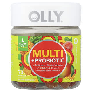 OLLY, 多营养素 + 益生菌，热带风味，70 粒软糖