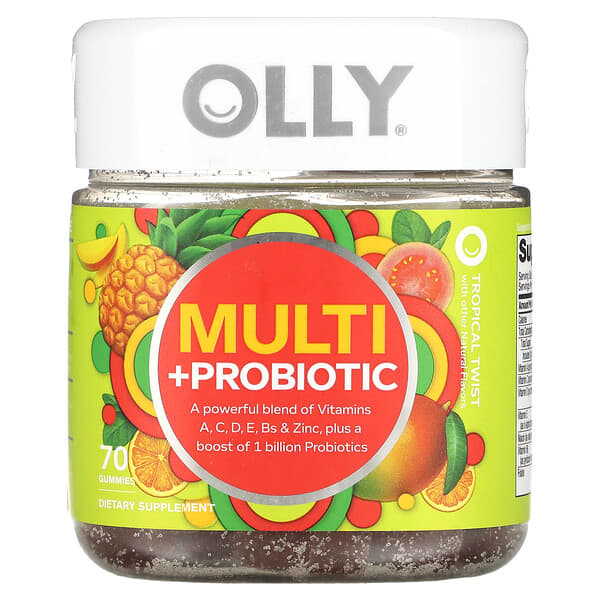 OLLY, 多營養素 + 益生菌，熱帶風味，70 粒軟糖