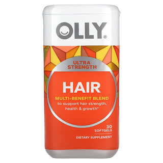 OLLY, 頭髮，多效益混合物，30 粒軟凝膠