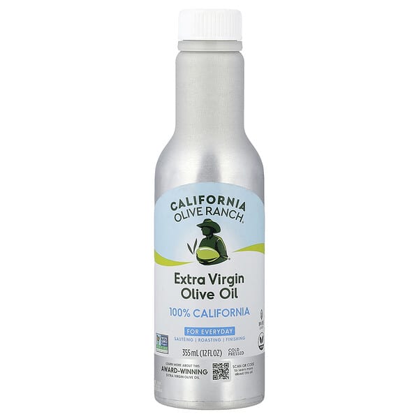 California Olive Ranch, 100% 캘리포니아산, 엑스트라 버진 올리브 오일, 냉압착, 355ml(12fl oz)