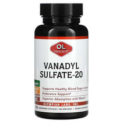 Olympian Labs, Sulfato de vanadil-20, 100 Cápsulas Vegetais