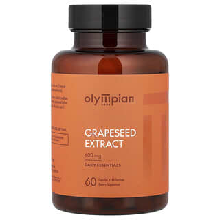 Olympian Labs, Ekstrakt z pestek winogron, maksymalna siła, 600 mg, 60 kapsułek wegetariańskich
