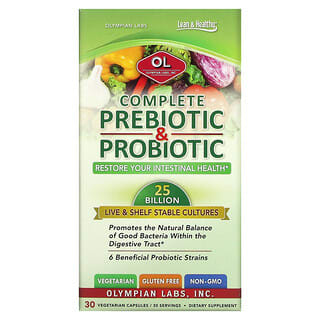 Olympian Labs, Prébiotique et probiotiques complets, 30 gélules végétariennes