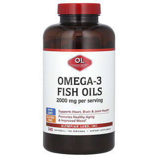 Olympian Labs, Aceites de pescado con omega-3, 2000 mg, 240 cápsulas blandas (1000 mg por cápsula blanda)