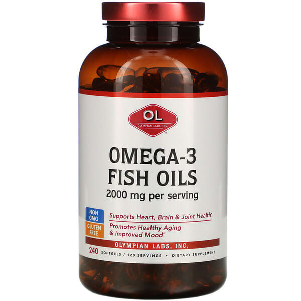 Olympian Labs, Óleos de peixe com Ômega 3 , 2000 mg, 240 Softgels