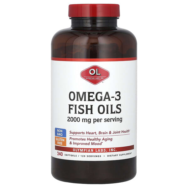 Olympian Labs, Omega-3 魚油，2000 毫克，240 粒魚軟凝膠（每粒軟凝膠 1,000 毫克）