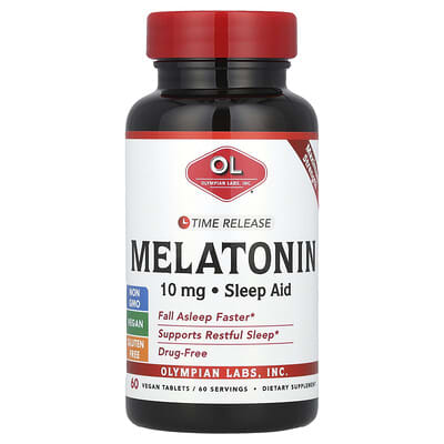 Olympian Labs, Melatonin, Sleep Aid, 10 mg, 60 Vegetarian Tablets