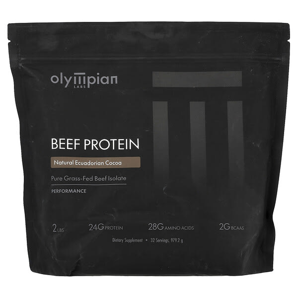 Olympian Labs, Isolat Protein Daging Lembu, Koko Ecuador Semula Jadi, 2 paun (979.2 g)