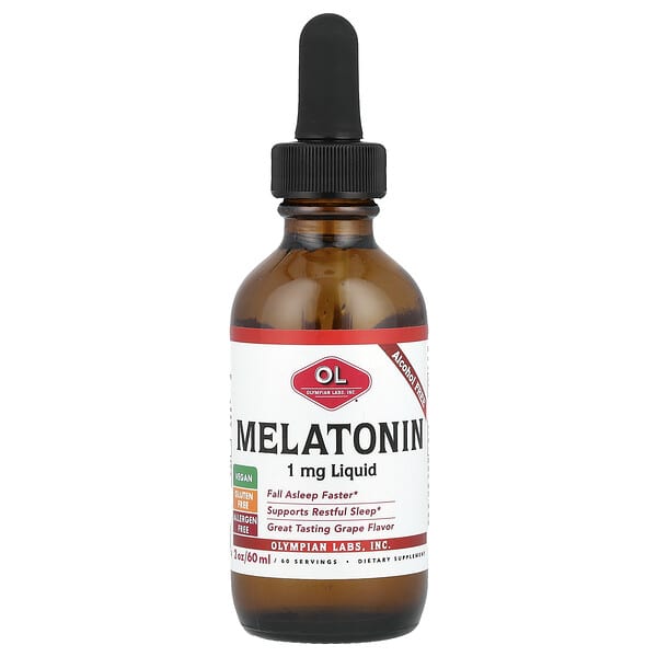 Melatonin, Alcohol Free, Grape, 1 mg, 2 oz (60 ml)