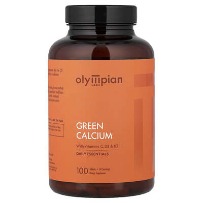 Olympian Labs, Green Calcium with Vitamins C, D3 & K2, 100 Tablets