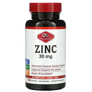 Olympian Labs, Zinc, 30 mg, 100 cápsulas
