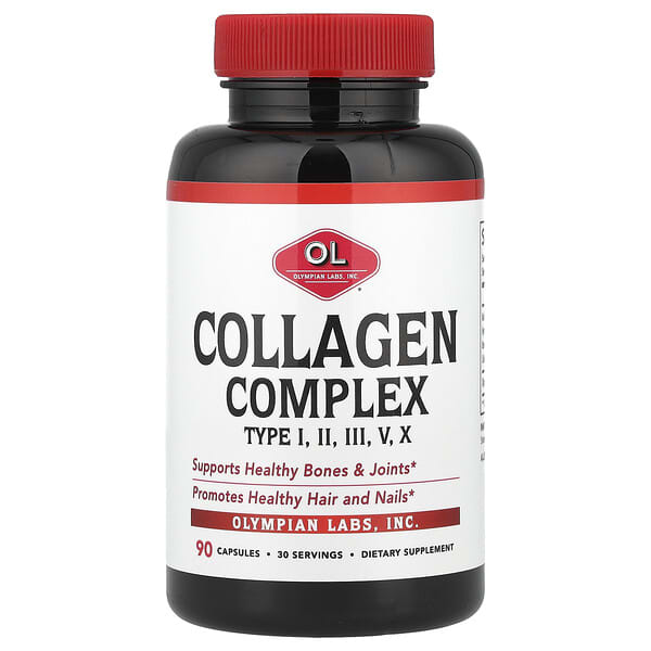 Collagen Complex Type I, II, III, V, X, 90 Capsules
