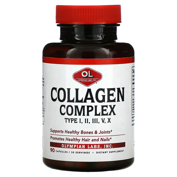 Olympian Labs, Collagen Complex Type I, II, III, V, X, 90 Capsules