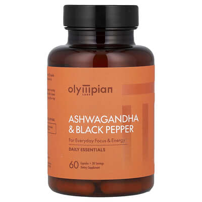 Olympian Labs, Ashwagandha & Black Pepper, 60 Capsules