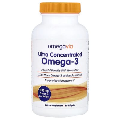 OmegaVia, Ultra-Concentrated Omega-3, 1,135 mg, 60 Softgels