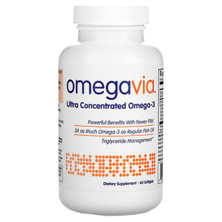 OmegaVia, أوميجا 3 فائقة التركيز، 60 كبسولة هلامية