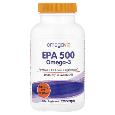 OmegaVia, EPA 500, 퓨어 EPA 오메가3, 캡슐 120정