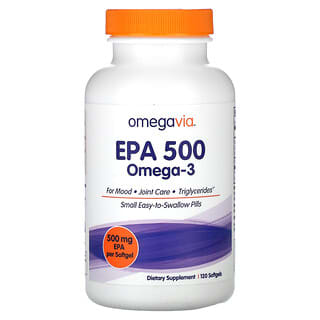OmegaVia, EPA 500, Ômega-3, 500 mg, 120 Cápsulas Softgel