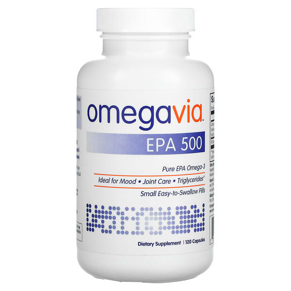 OmegaVia, ЭПК 500, чистая ЭПК омега-3, 120 капсул