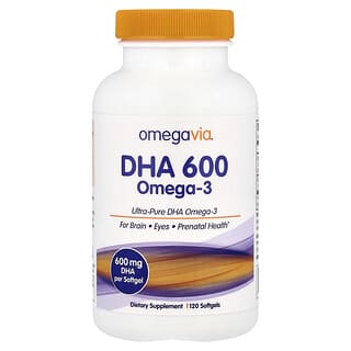 OmegaVia, DHA 600, 오메가3, 소프트젤 120정