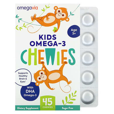 OmegaVia, 어린이용 오메가3 Chewies, 딸기 시트러스, 45개