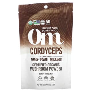 Om Mushrooms, кордицепс, сертифицированный на 100% органический грибной порошок, 100 г (3,5 унции)
