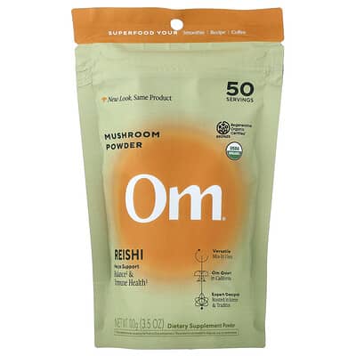 Om Mushrooms, Mushroom Powder, Reishi Mushroom, 3.5 oz (100 g)