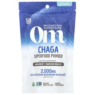 Om Mushrooms, Chaga, Poudre de champignon certifié biologique, 100 g