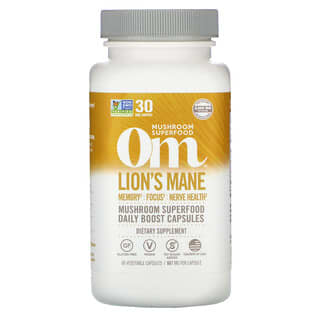 Om Mushrooms, Lions's Mane Mushroom Superfood, 667 mg, 90 Vegetable Capsules
