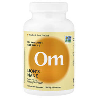 Om Mushrooms, Lions's Mane-paddenstoelcapsules, 90 plantaardige capsules (666 mg per capsule)