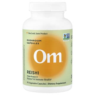 Om Mushrooms, Reishi Paddenstoel Capsules, 90 Plantaardige Capsules (666 mg per Capsule)